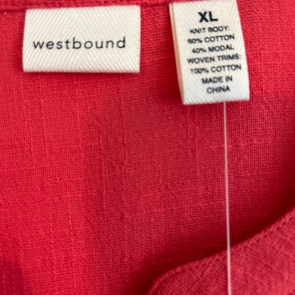 Westbound women’s long sleeve top red size XL NWT - Picture 2 of 3